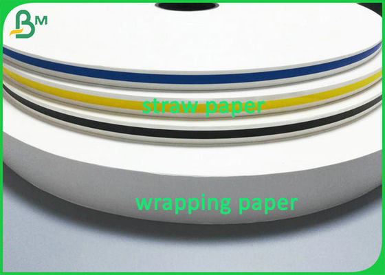 Food Grade Certification Straw Wrapping Kraft Paper 24g 28g 25mm 44mm In Rolls