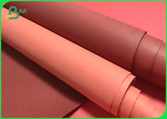 0.3mm 0.55mm Recyclable Red Kraft Paper Fabric Rolls Washable Handbags Material