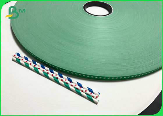 13.5mm 15mm Blue Green Food Grade 60g Kraft Paper Rolls For Making Biodegradable Straw