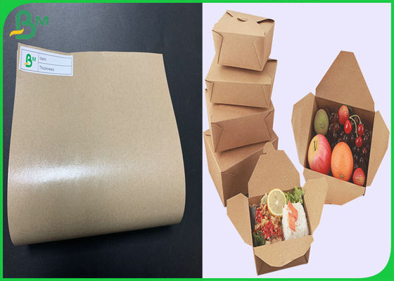 Disposable Greaseproof PE Coated Kraft Paper Rolls For Food Takeway 250gsm 300gsm