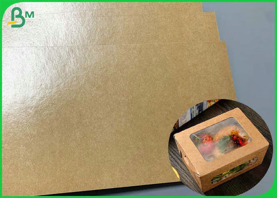 PE Coated 300g Brown Kraft Paper For Making Disposable Waterproof Food Box