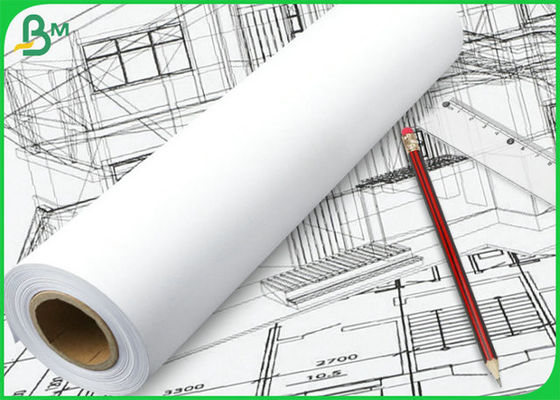 20LB 24" 36“wide x 150feet 2inch Core White Bond Roll Paper For Architectural Design