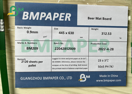 0.7MM Uncoated Beer Mat Board For Restaurant Good Printing Performance